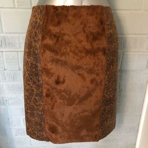 😀🐄Vegan Faux Leather and Fur skirt, 600 West sz6